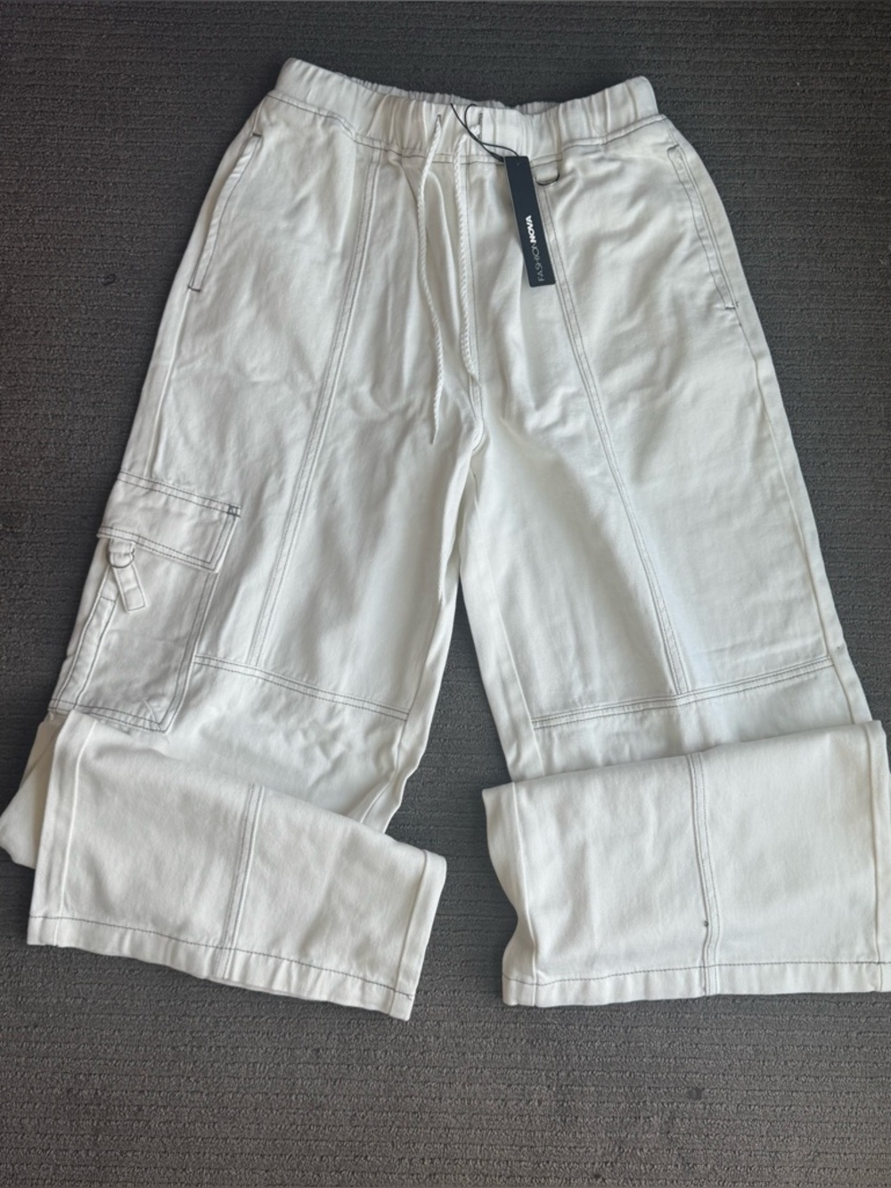 White Cargo Jogger Pants - Clean Casual Style